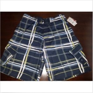 Mens Dockers XL Multi-Color Plaid Swim Trunks
